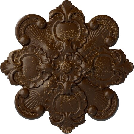 Katheryn Ceiling Medallion, Hand-Painted Root Beer Crackle, 18 1/8OD X 1 1/4P